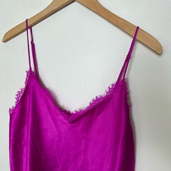 Victoria Secret Women’s Very Fuchsia Stretch Satin Open Lace Back Cami Short Paj - Picture 5 of 15